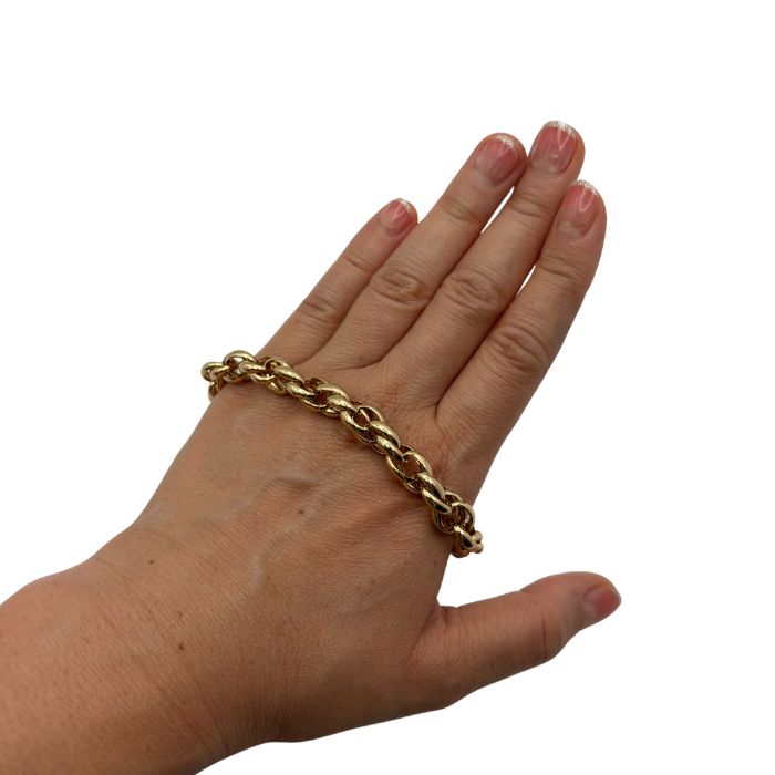 Gold Roller Curb Bracelet