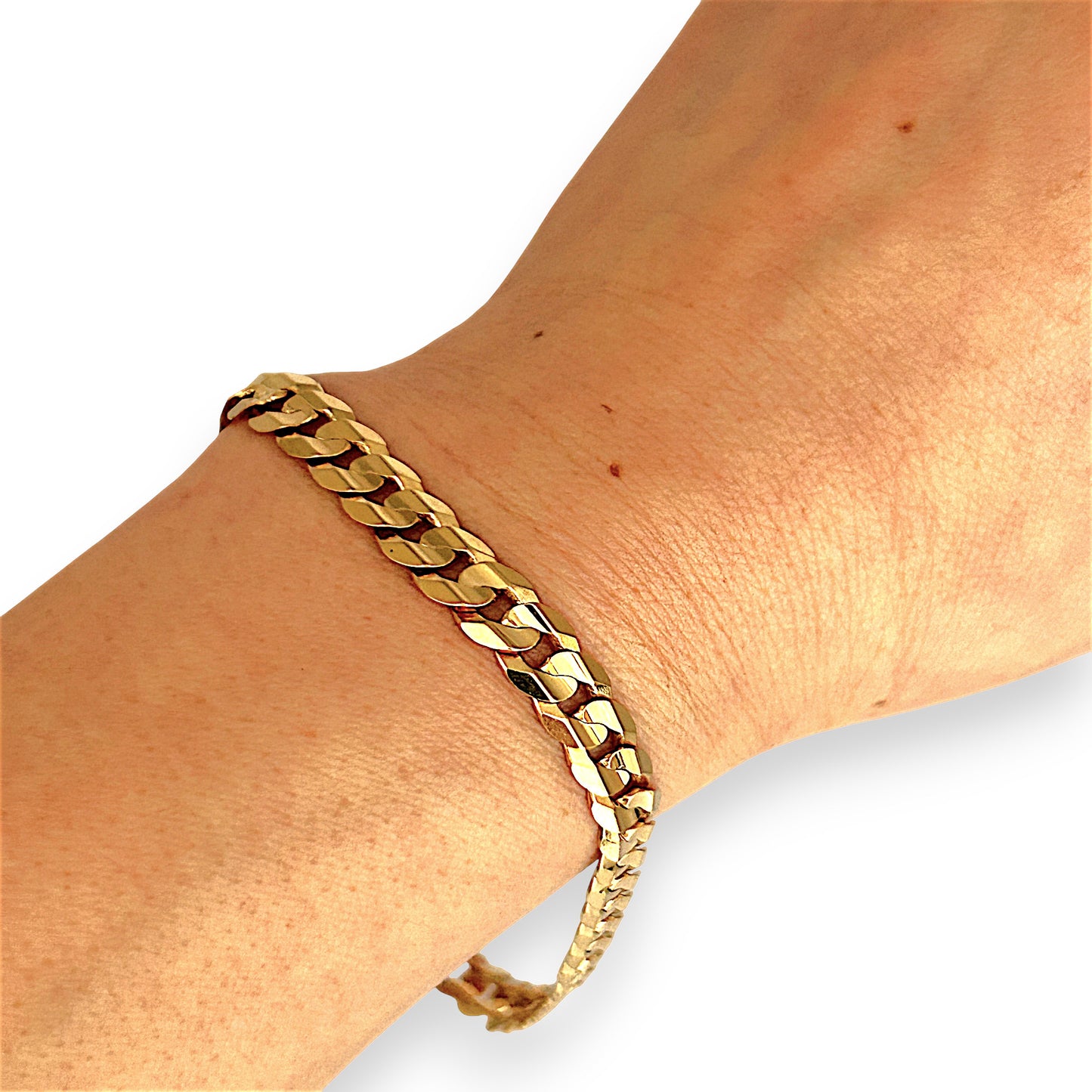 GOLD DEAL | 9ct (9K) Gold Refurbished Soft Edge Cuban Link Bracelet 21.5cm