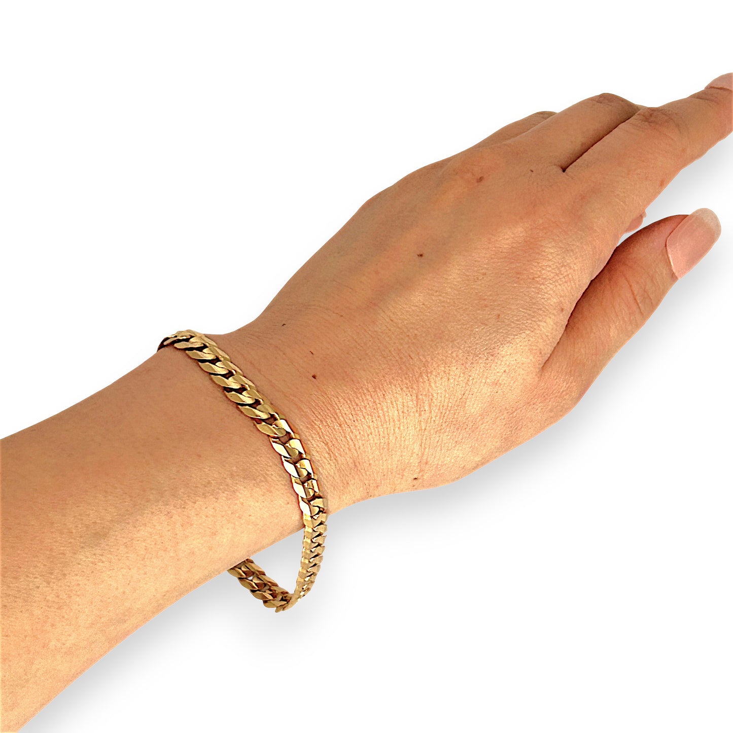 GOLD DEAL | 9ct (9K) Gold Refurbished Soft Edge Cuban Link Bracelet 21.5cm