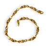 GOLD DEAL | 9K Gold 20cm Twisted X and O Hearts Bracelet