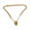 GOLD DEAL | 9ct (9K) Refurbished Soft Curb Link Bracelet with Heart Padlock Length 18cm