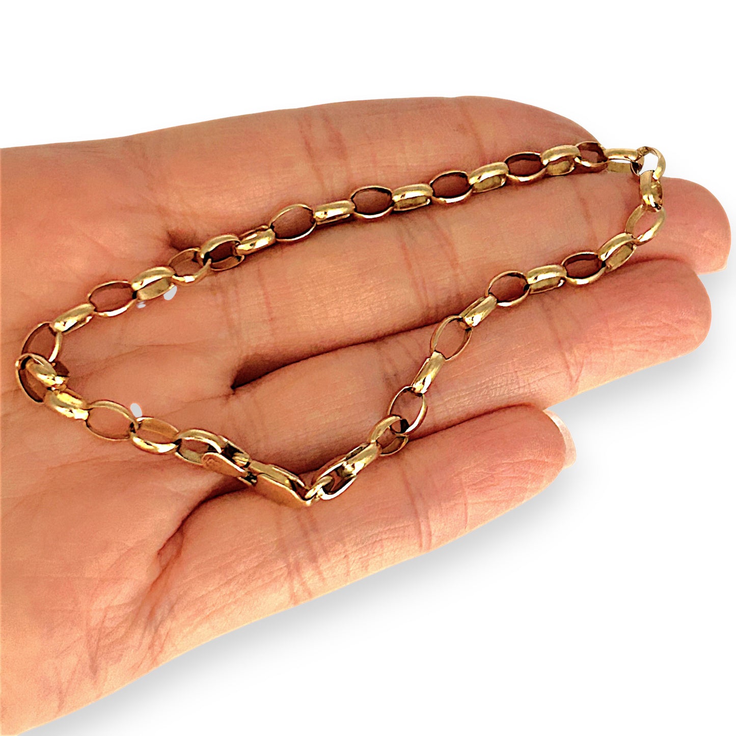 GOLD DEAL | FLASH SALE 9ct (9K) Gold Minimalist Belcher Bracelet 21cm