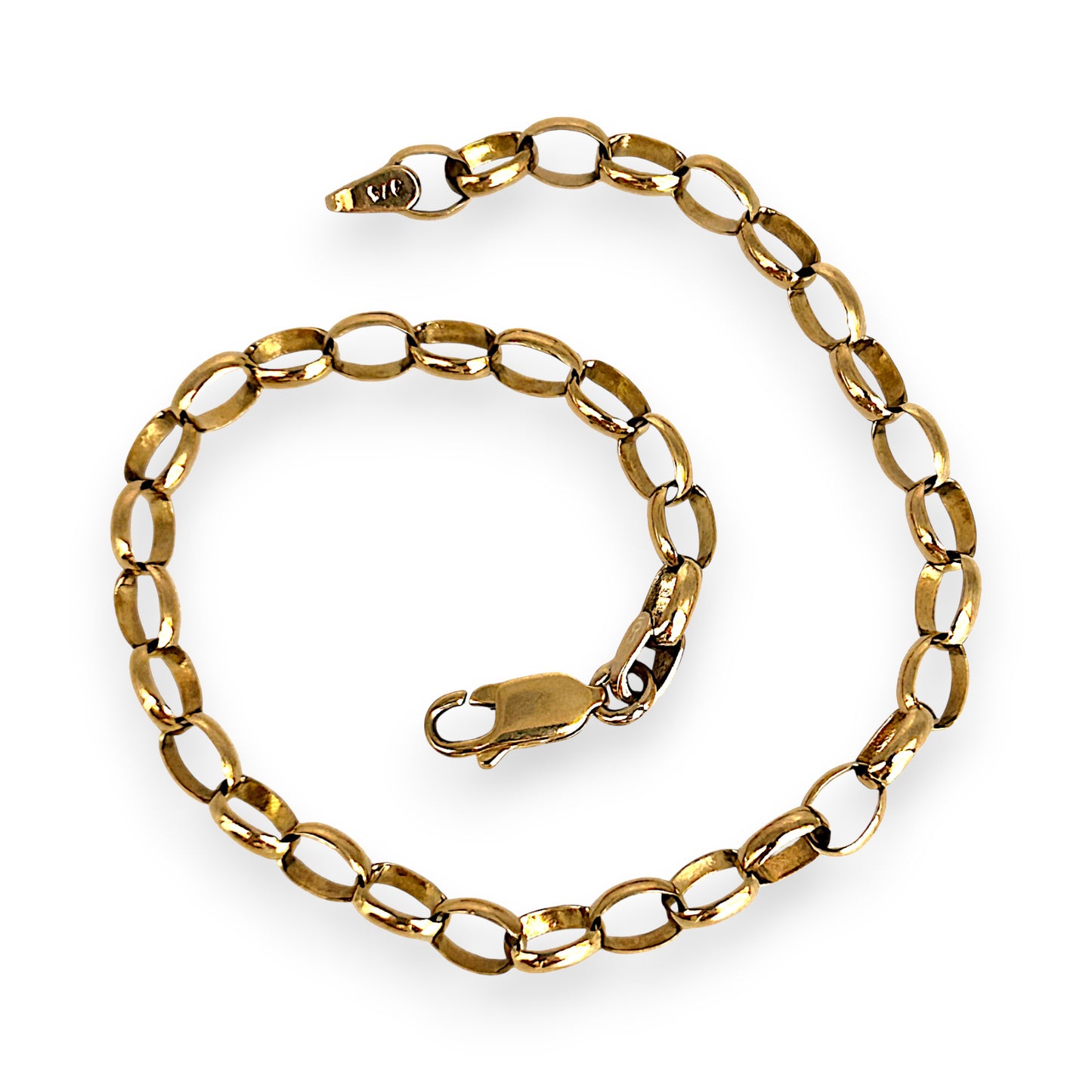 GOLD DEAL | FLASH SALE 9ct (9K) Gold Minimalist Belcher Bracelet 21cm