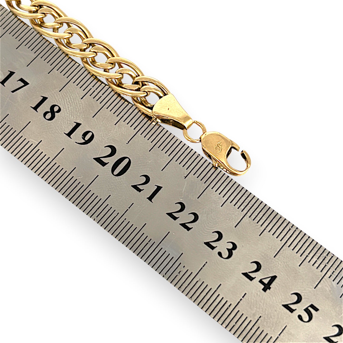 GOLD DEAL | FLASH SALE 9ct (9K) Gold Refurbished 7.9mm Double Curb Link 22cm Bracelet