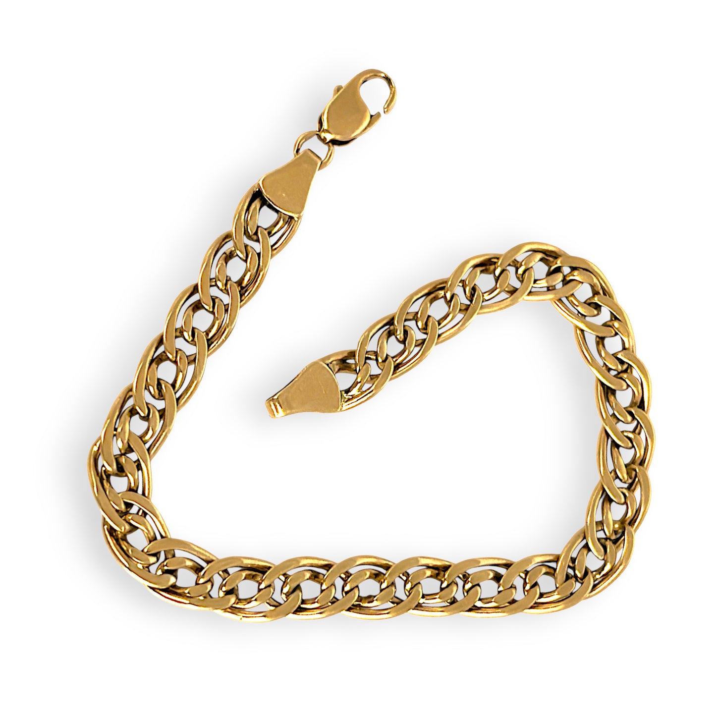 GOLD DEAL | FLASH SALE 9ct (9K) Gold Refurbished 7.9mm Double Curb Link 22cm Bracelet