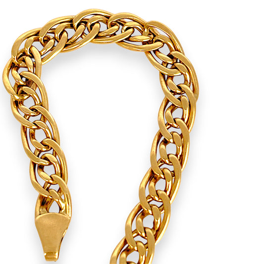 GOLD DEAL | 9ct (9K) Gold Refurbished 7.9mm Double Curb Link 22cm Bracelet