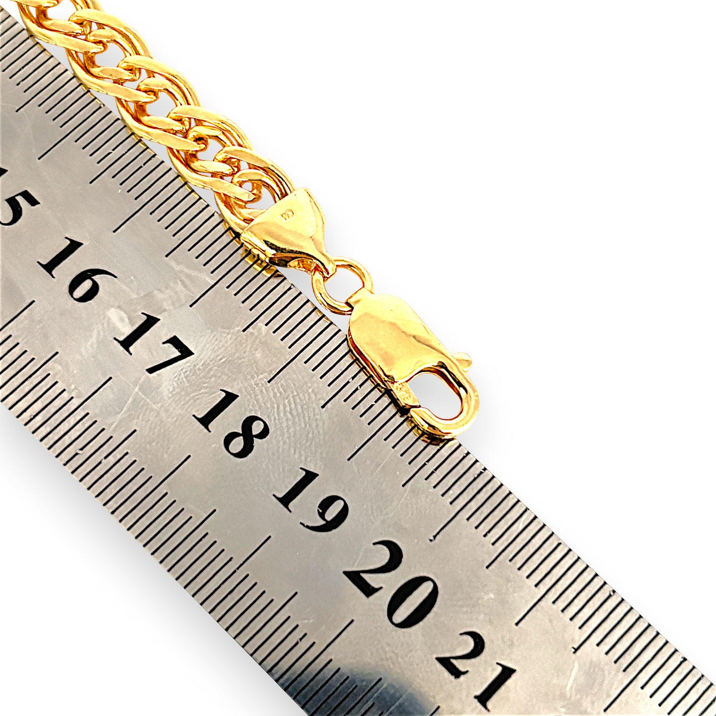 GOLD DEAL | FLASH SALE 9ct (9K) Gold Refurbished 7.3mm Double Curb Link Bracelet Length 19cm