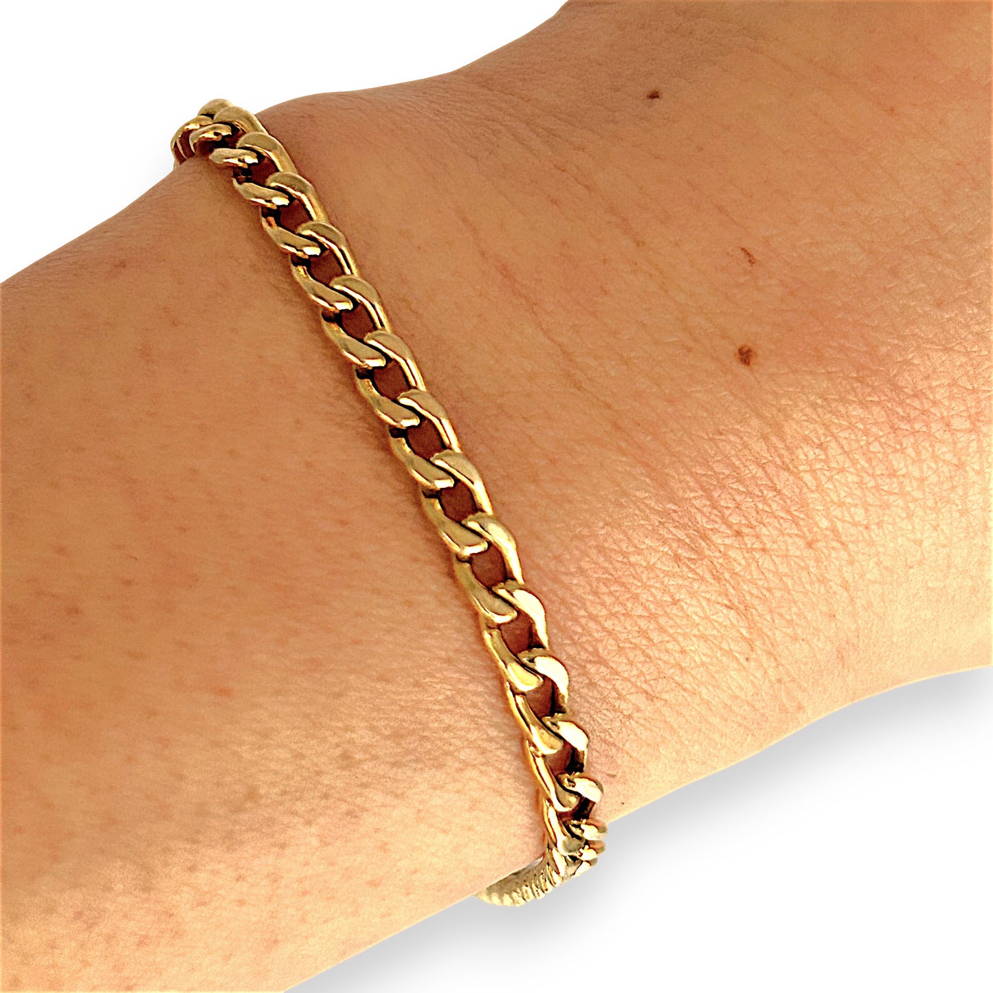 GOLD DEAL | 9ct (9K) Gold Soft Rounded Curb Link Bracelet 18.5cm