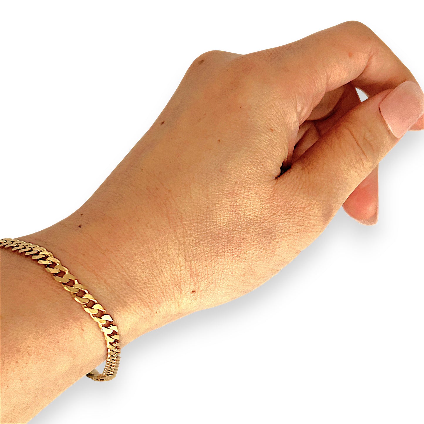 GOLD DEAL | FLASH SALE 9ct (9K) NZ Gold Refurbished Flat Curb Link Bracelet 19cm, 4.4mm wide
