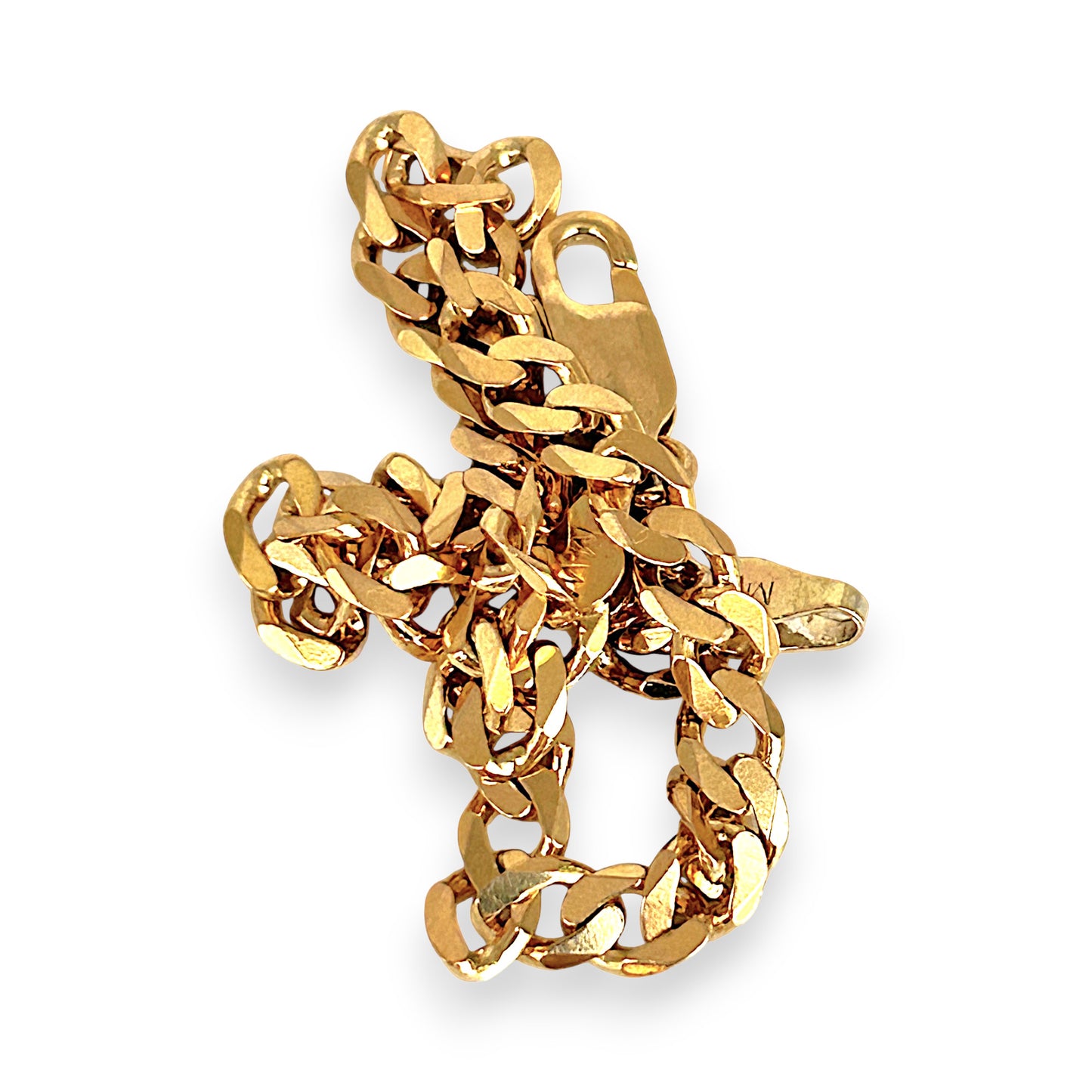 GOLD DEAL | FLASH SALE 9ct (9K) NZ Gold Refurbished Flat Curb Link Bracelet 19cm, 4.4mm wide