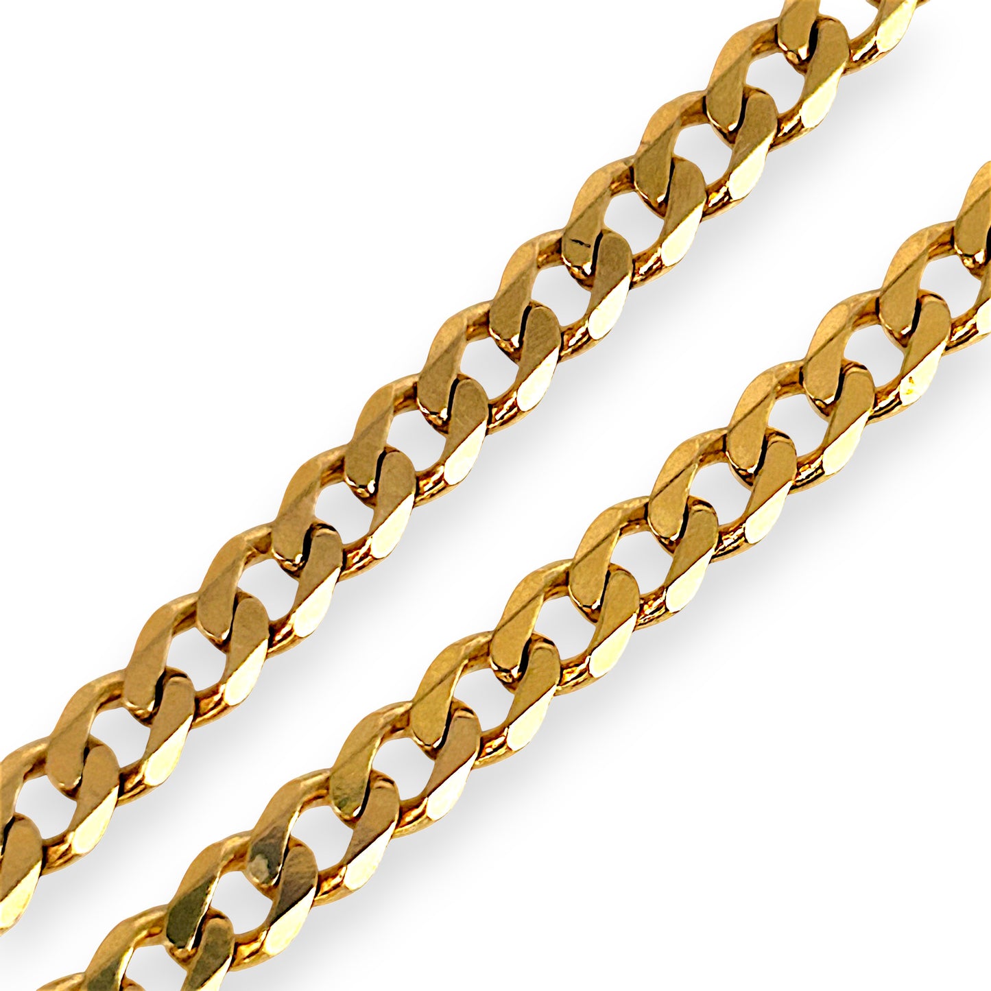 GOLD DEAL | FLASH SALE 9ct (9K) NZ Gold Refurbished Flat Curb Link Bracelet 19cm, 4.4mm wide