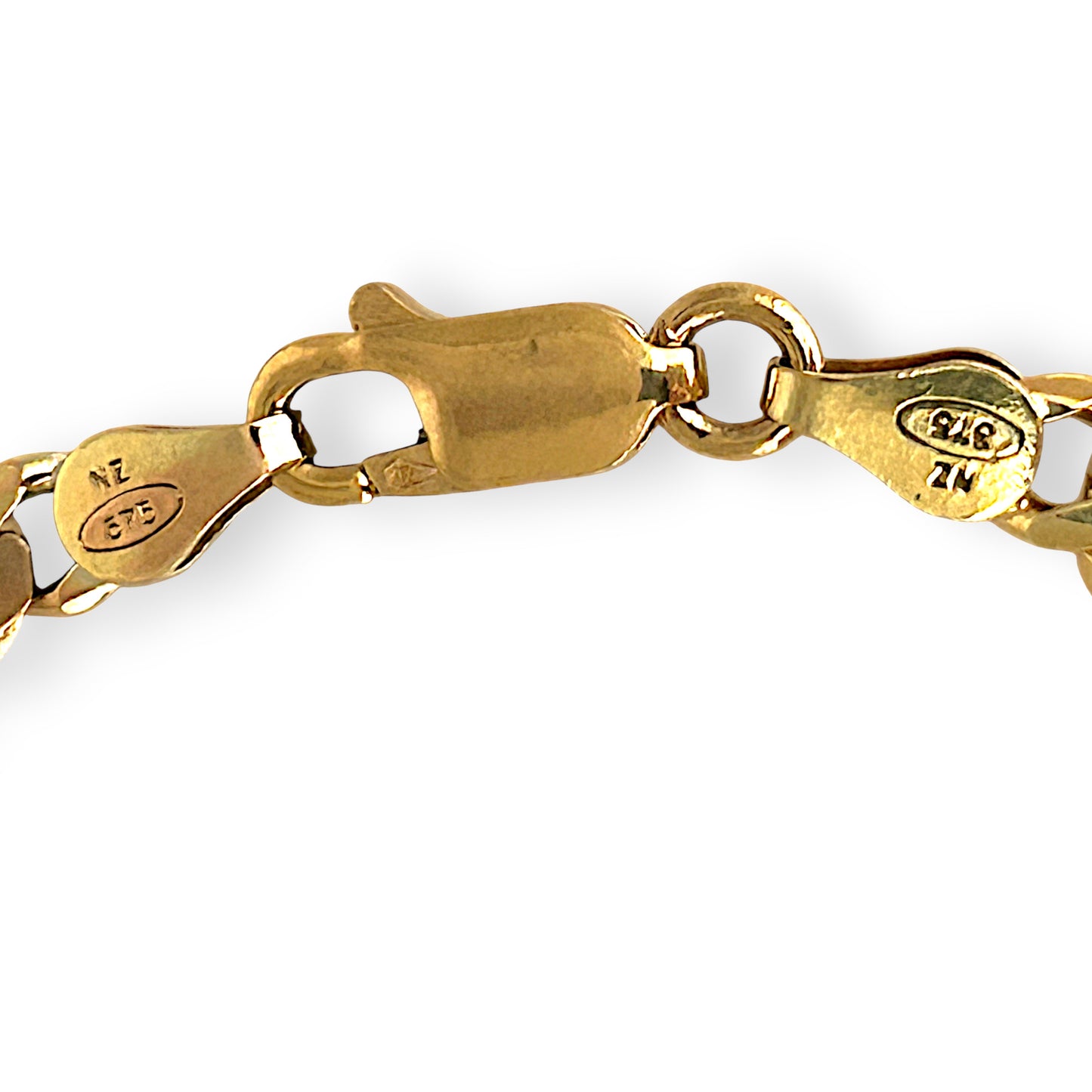 GOLD DEAL | FLASH SALE 9ct (9K) NZ Gold Refurbished Flat Curb Link Bracelet 19cm, 4.4mm wide