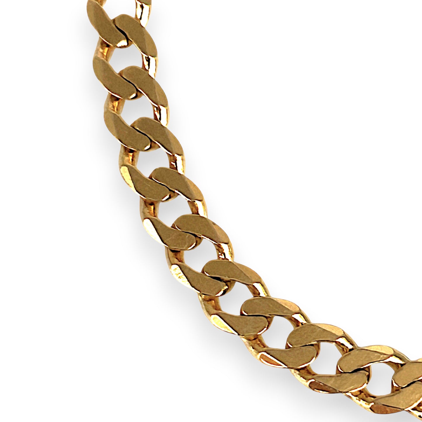 GOLD DEAL | FLASH SALE 9ct (9K) NZ Gold Refurbished Flat Curb Link Bracelet 19cm, 4.4mm wide
