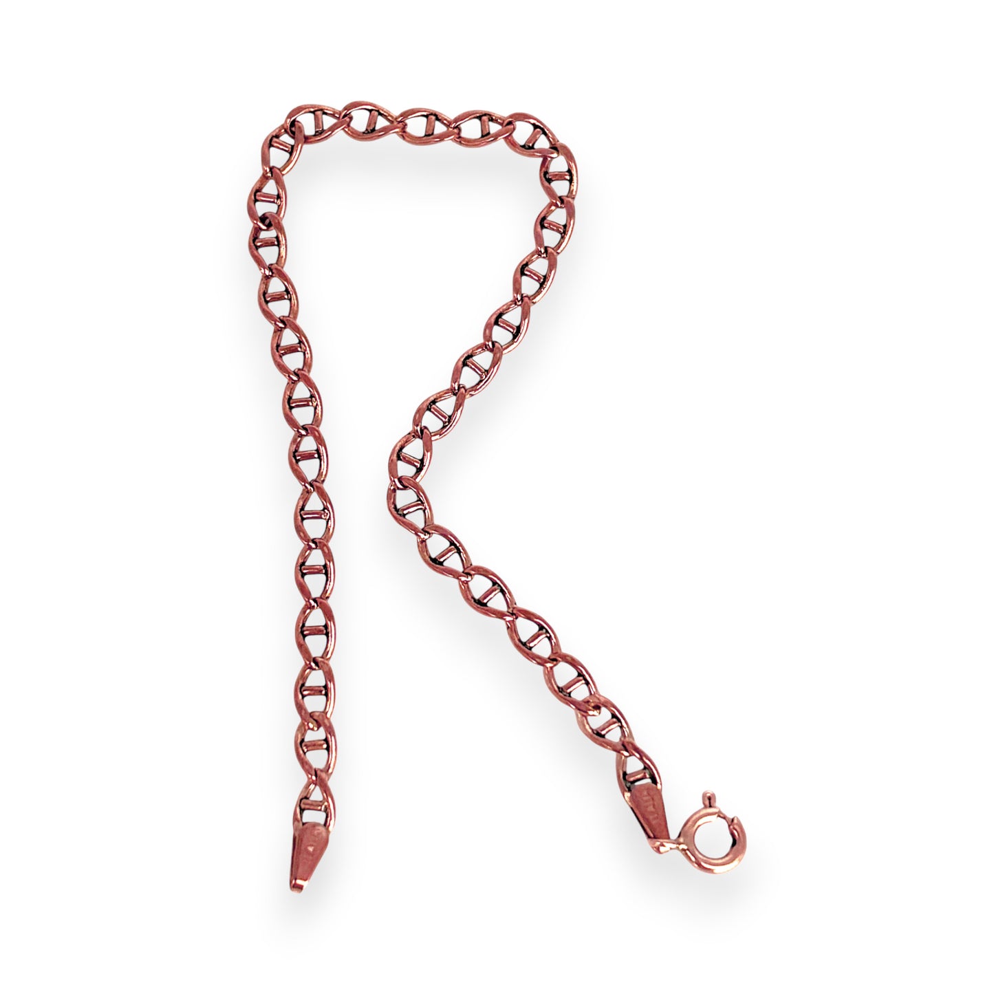 GOLD DEAL | 9ct (9K) Rose Gold 4.0mm Mariner Chain Bracelet Length 20cm