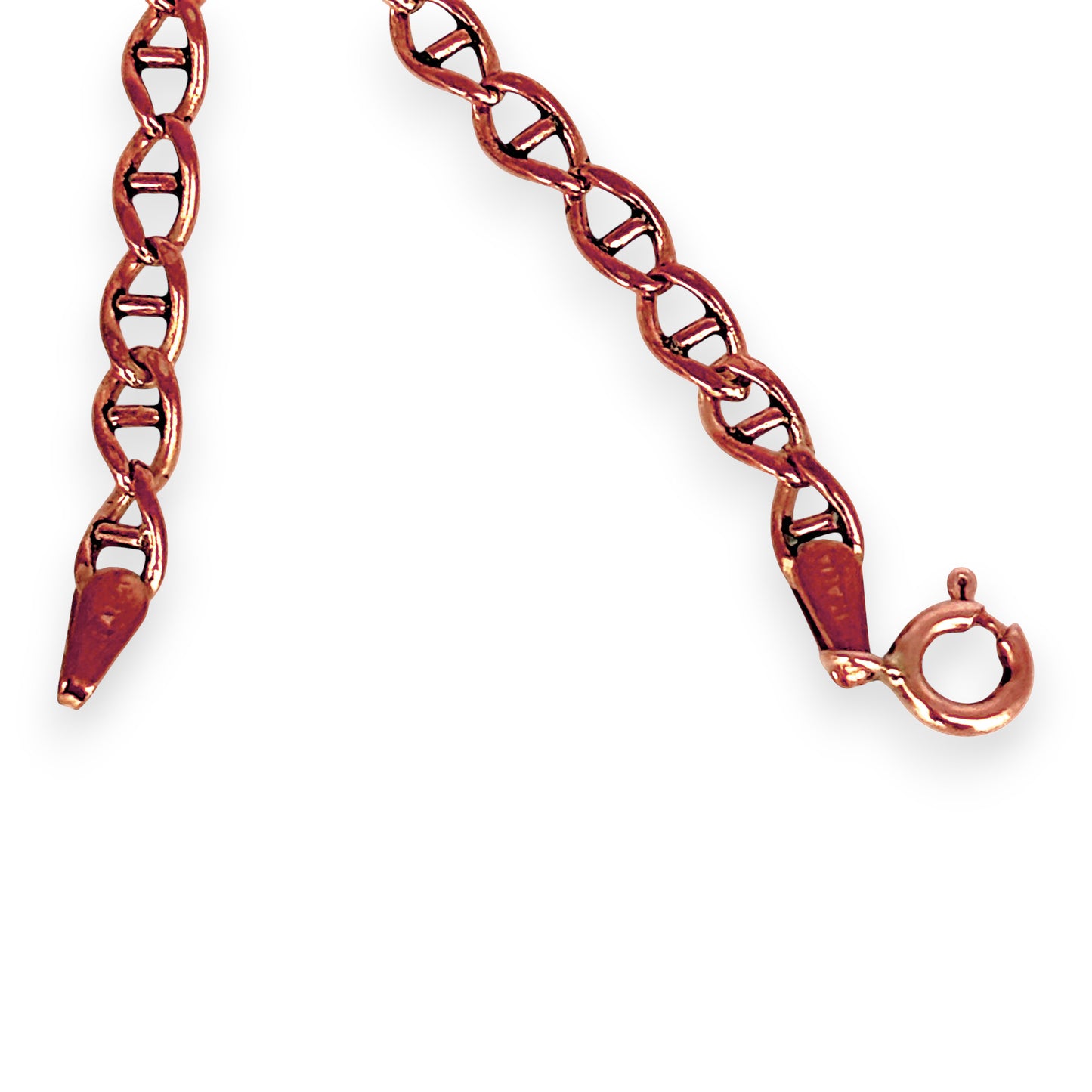 GOLD DEAL | 9ct (9K) Rose Gold 4.0mm Mariner Chain Bracelet Length 20cm