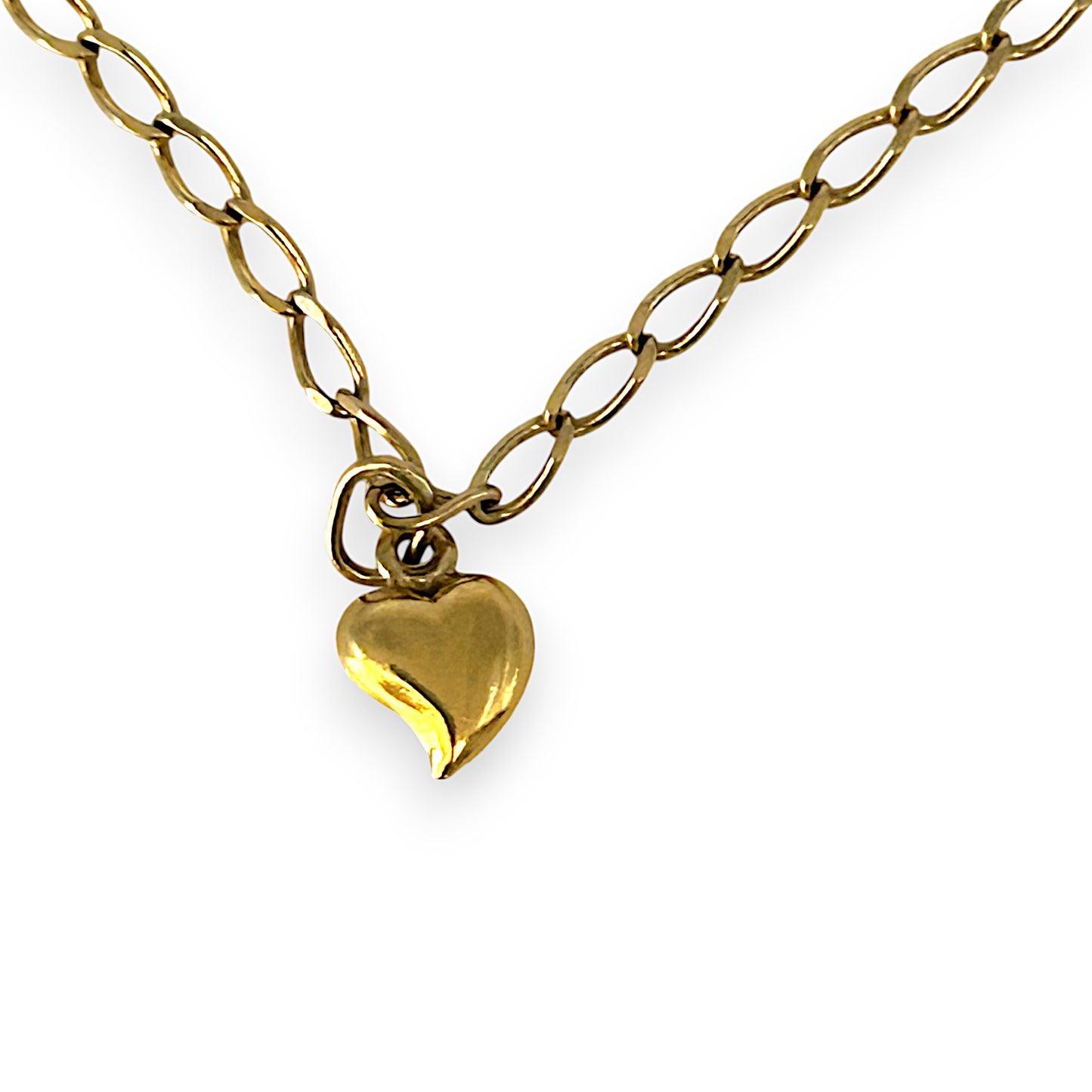 GOLD DEAL | 9ct Gold Oval Link Bracelet with 3 Charms Length 19cm