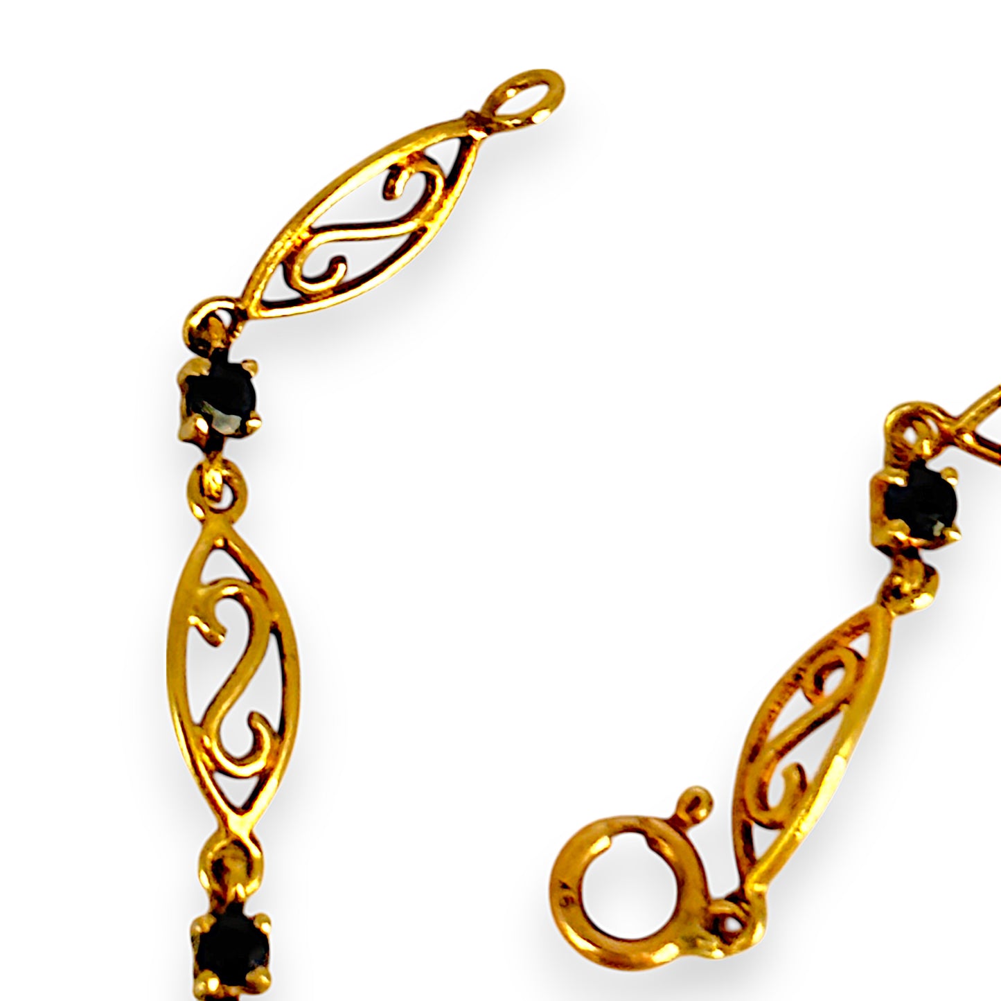 GOLD DEAL | FLASH SALE 9ct (9K) Gold 18cm Serenova Link & Sapphire Bracelet