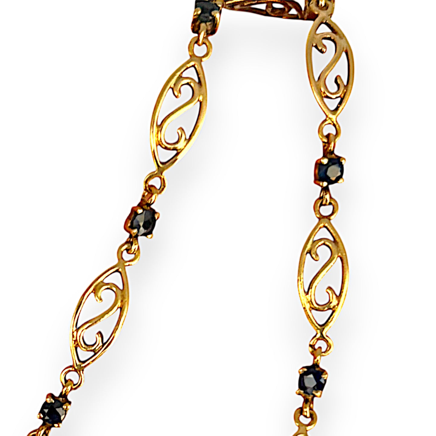 GOLD DEAL | FLASH SALE 9ct (9K) Gold 18cm Serenova Link & Sapphire Bracelet