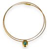 9ct Gold Blue Stone Cord Necklace. R # 1018