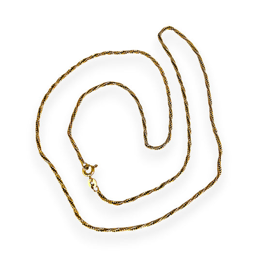 GOLD DEAL | 9ct (9K) Gold Spiraled Brilliance Twist 54cm Chain Refurbished