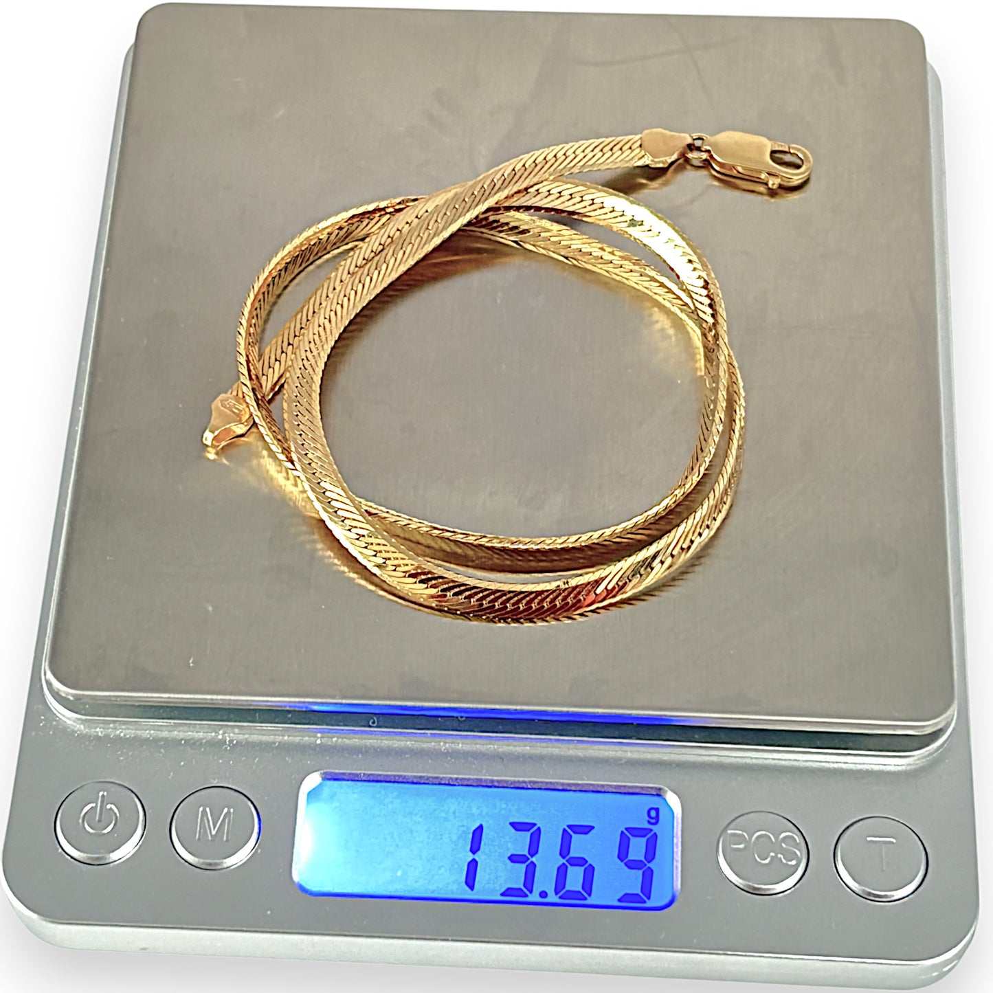 GOLD DEAL | 9ct Gold Snake Herringbone Chain Length 41cm
