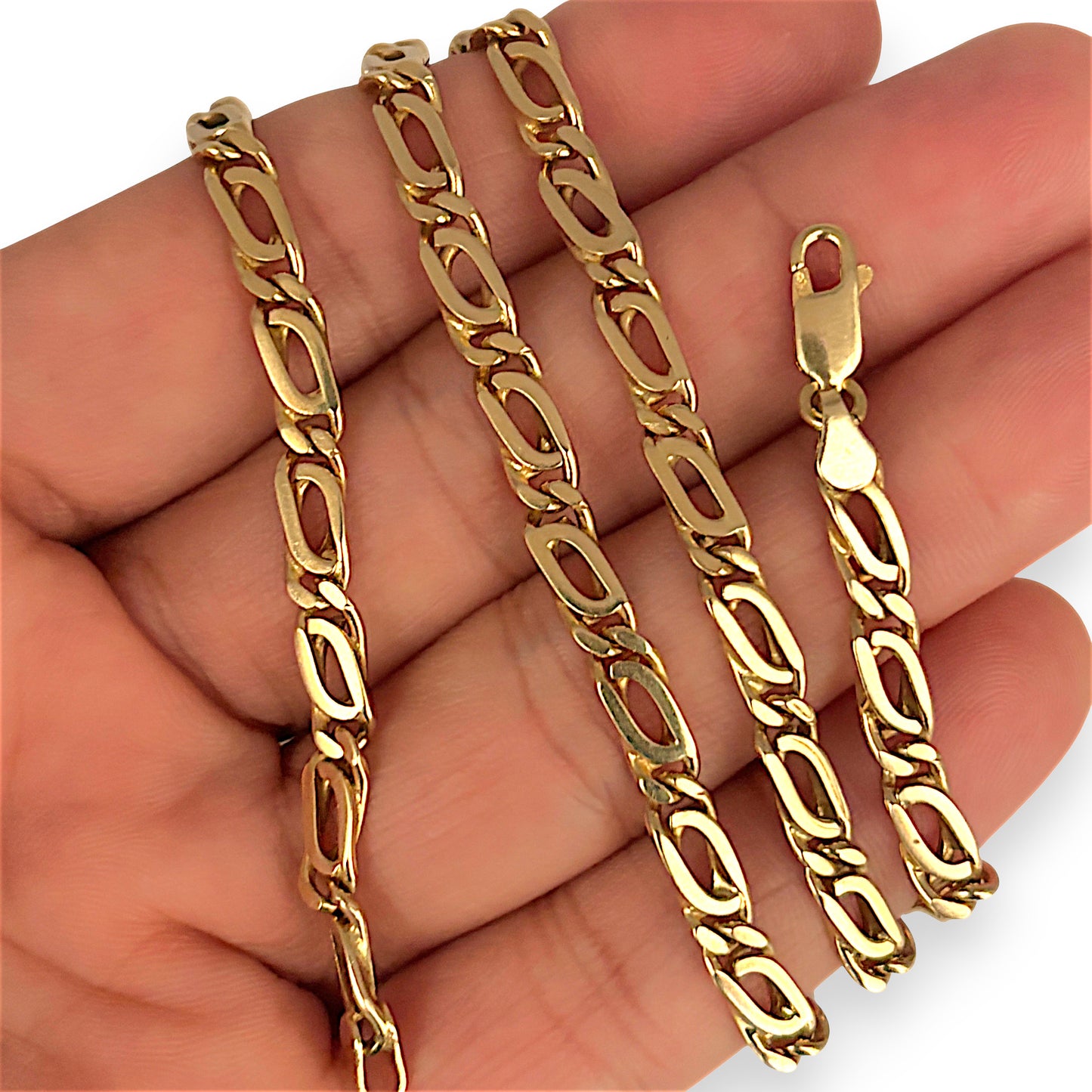 GOLD DEAL | 9ct (9K) Gold Commanding Crossover Link 55cm Chain