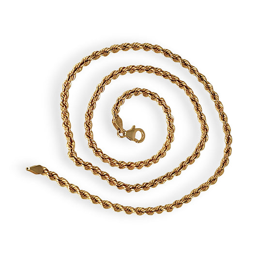 9ct Gold Rope Chain Length 50cm. R # 1031