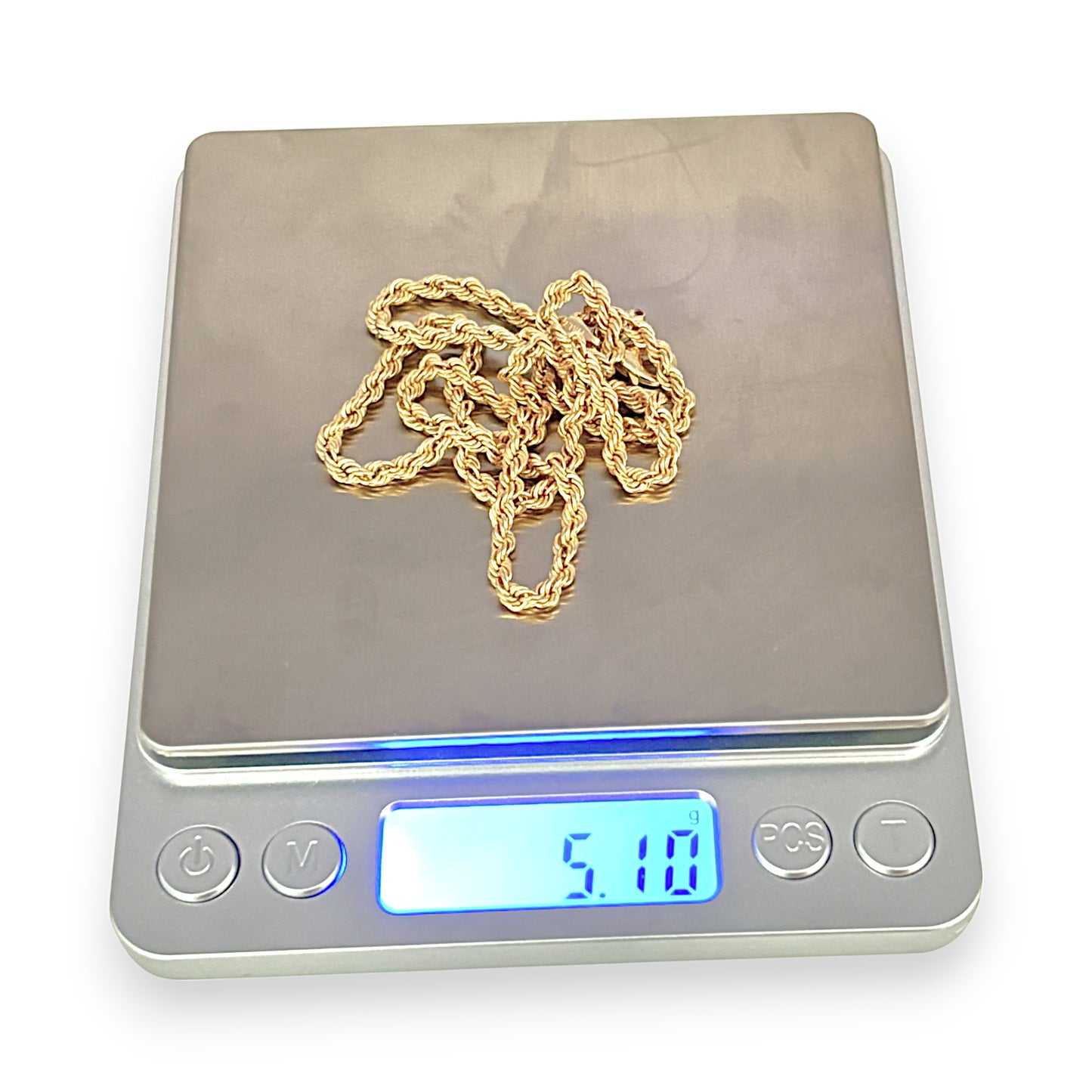 9ct Gold Rope Chain Length 50cm. R # 1031
