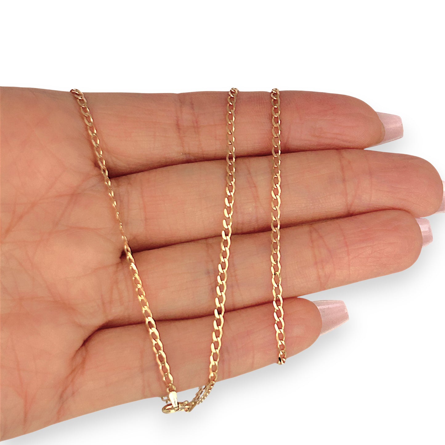 GOLD DEAL | 9ct (9K) Gold Refined Edge - Flat Curb Chain Refurbished 50cm x 2.0mm