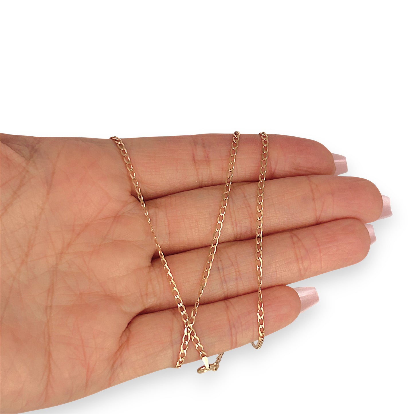 GOLD DEAL | 9ct (9K) Gold Refined Edge - Flat Curb Chain Refurbished 50cm x 2.0mm