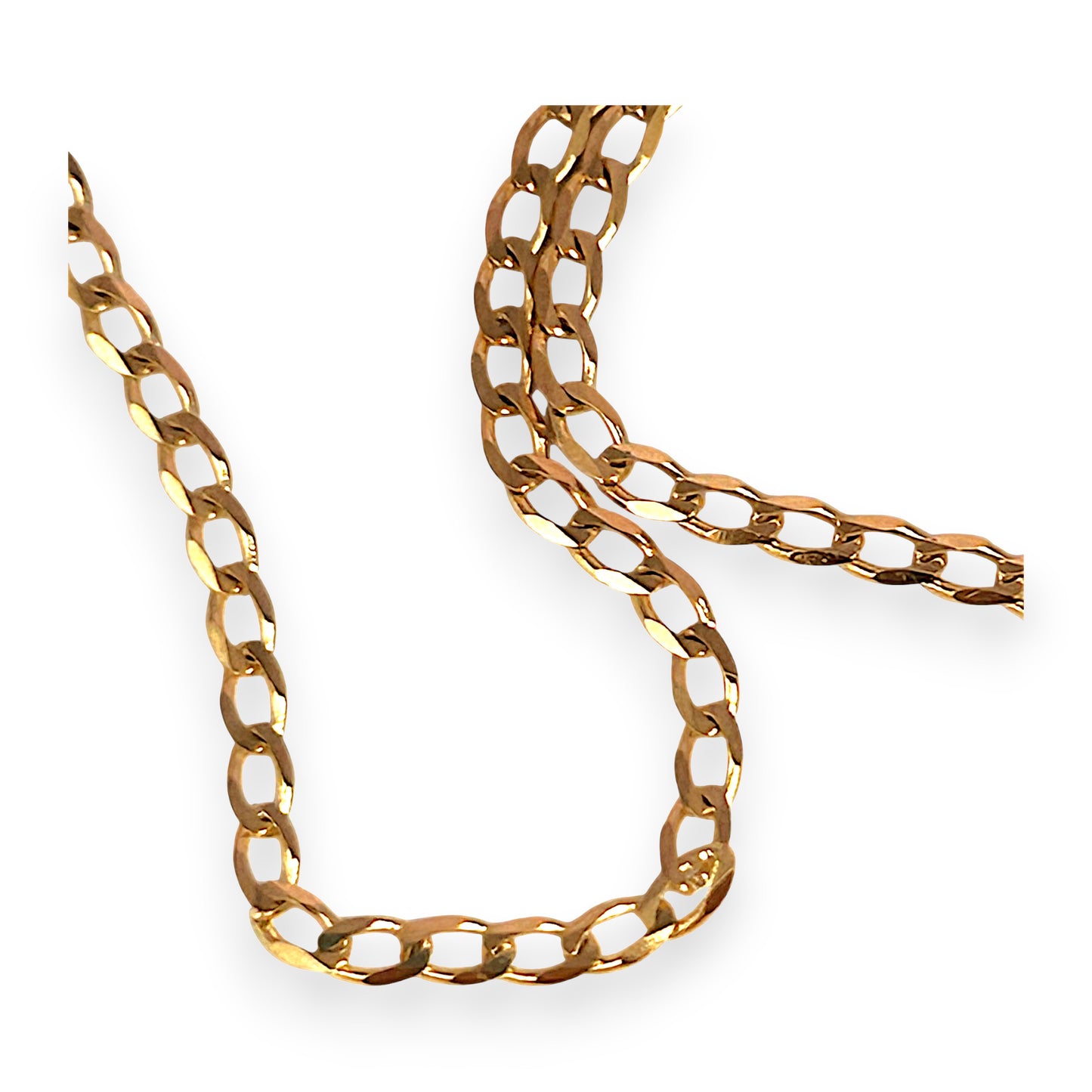 GOLD DEAL | 9ct (9K) Gold Refined Edge - Flat Curb Chain Refurbished 50cm x 2.0mm