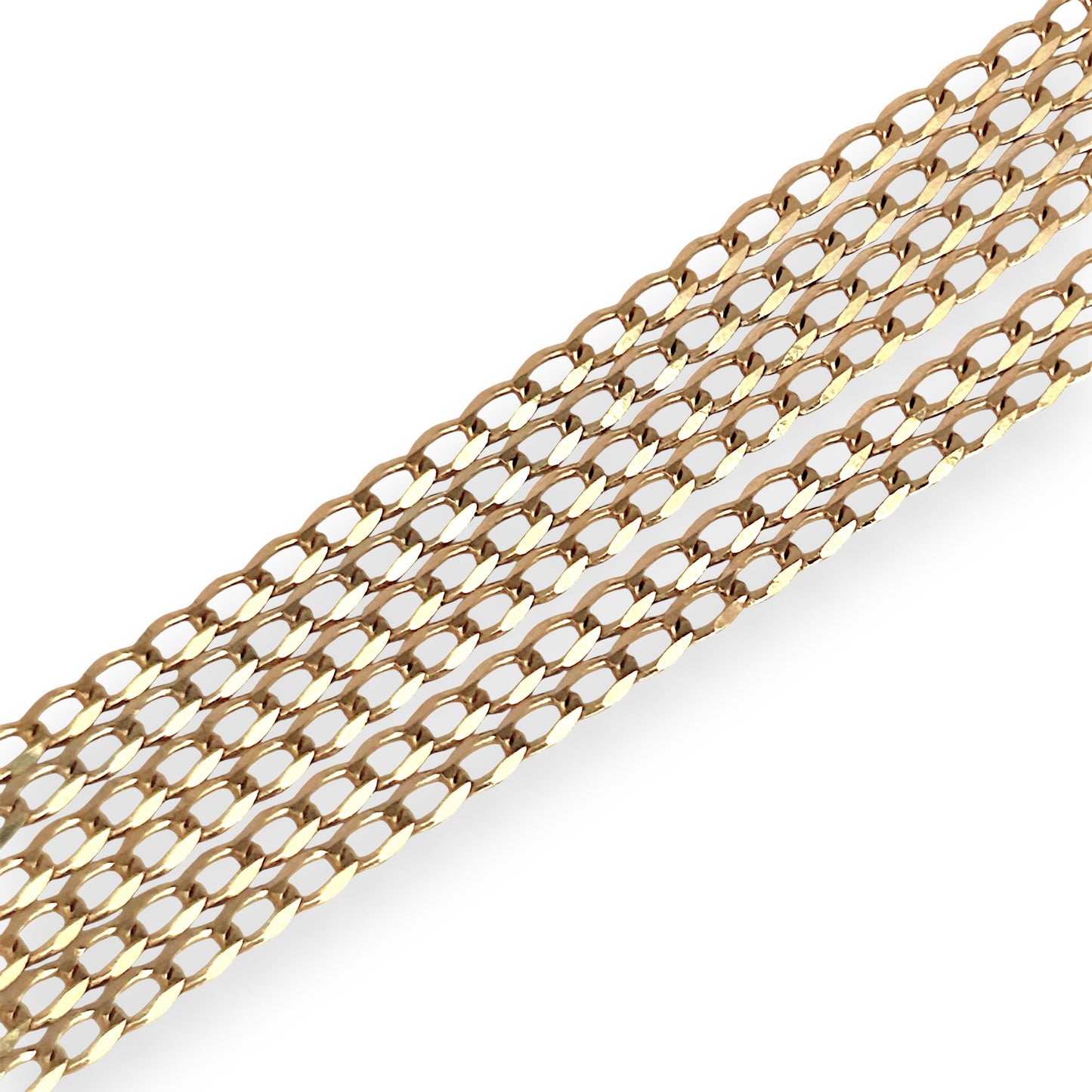 GOLD DEAL | 9ct (9K) Gold Refined Edge - Flat Curb Chain Refurbished 50cm x 2.0mm