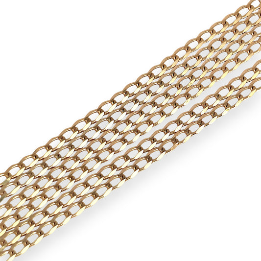 GOLD DEAL | 9ct (9K) Gold Refined Edge - Flat Curb Chain Refurbished 50cm x 2.0mm