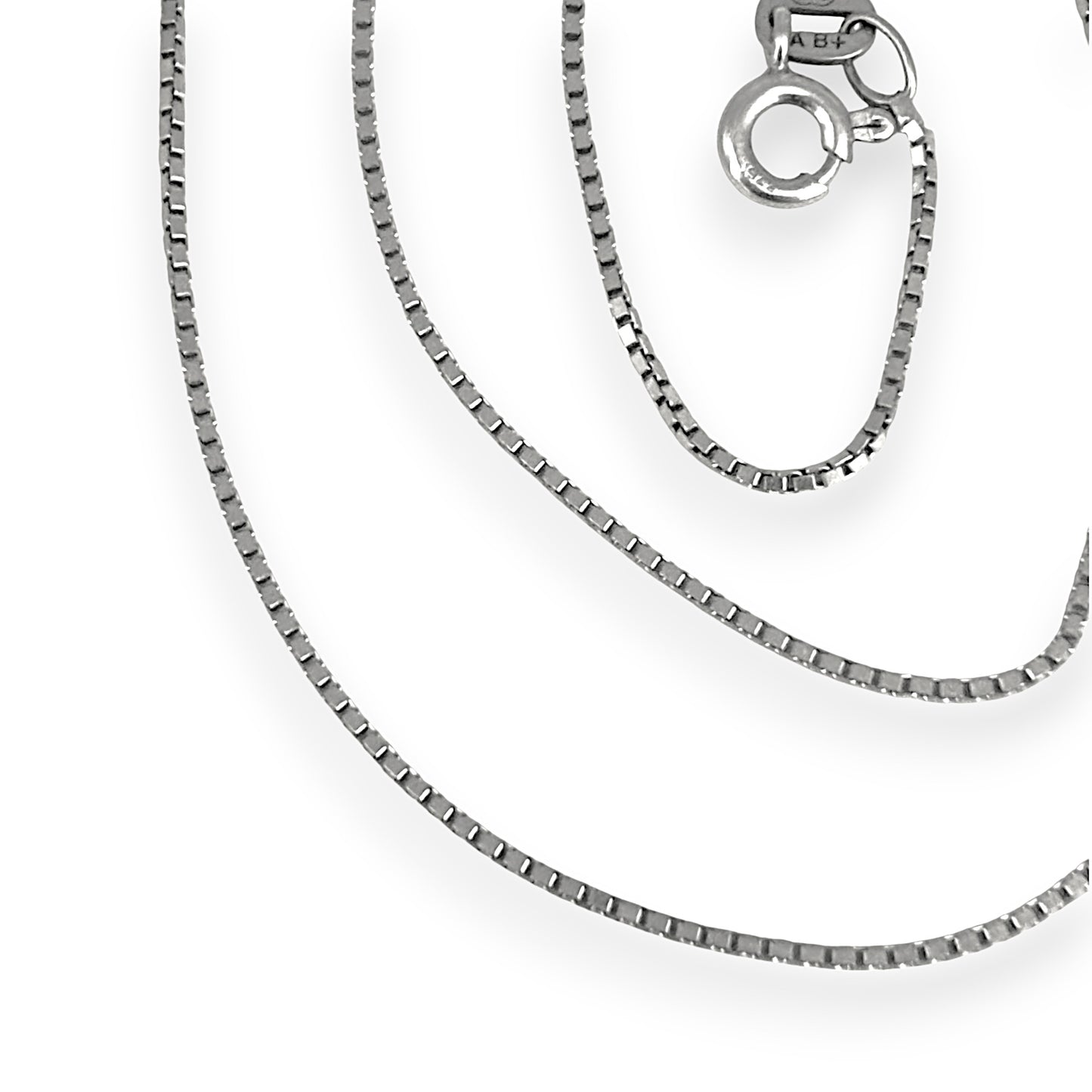 GOLD DEAL | 9ct White Gold Soft Box Chain Length 45cm