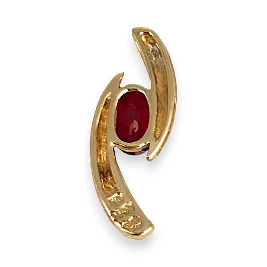 9K Y/W Gold Two Tone Pendant with Ruby. R # 1048