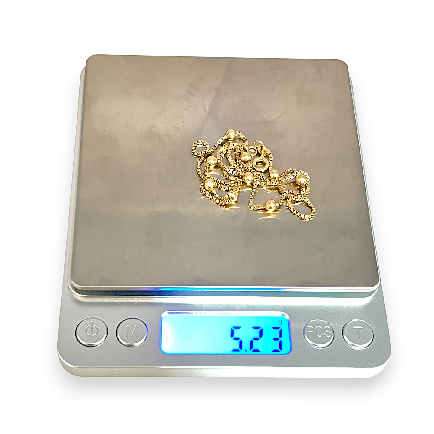 GOLD DEAL | 9ct (9K) Gold Beaded Soft Box Chain Length 44cm