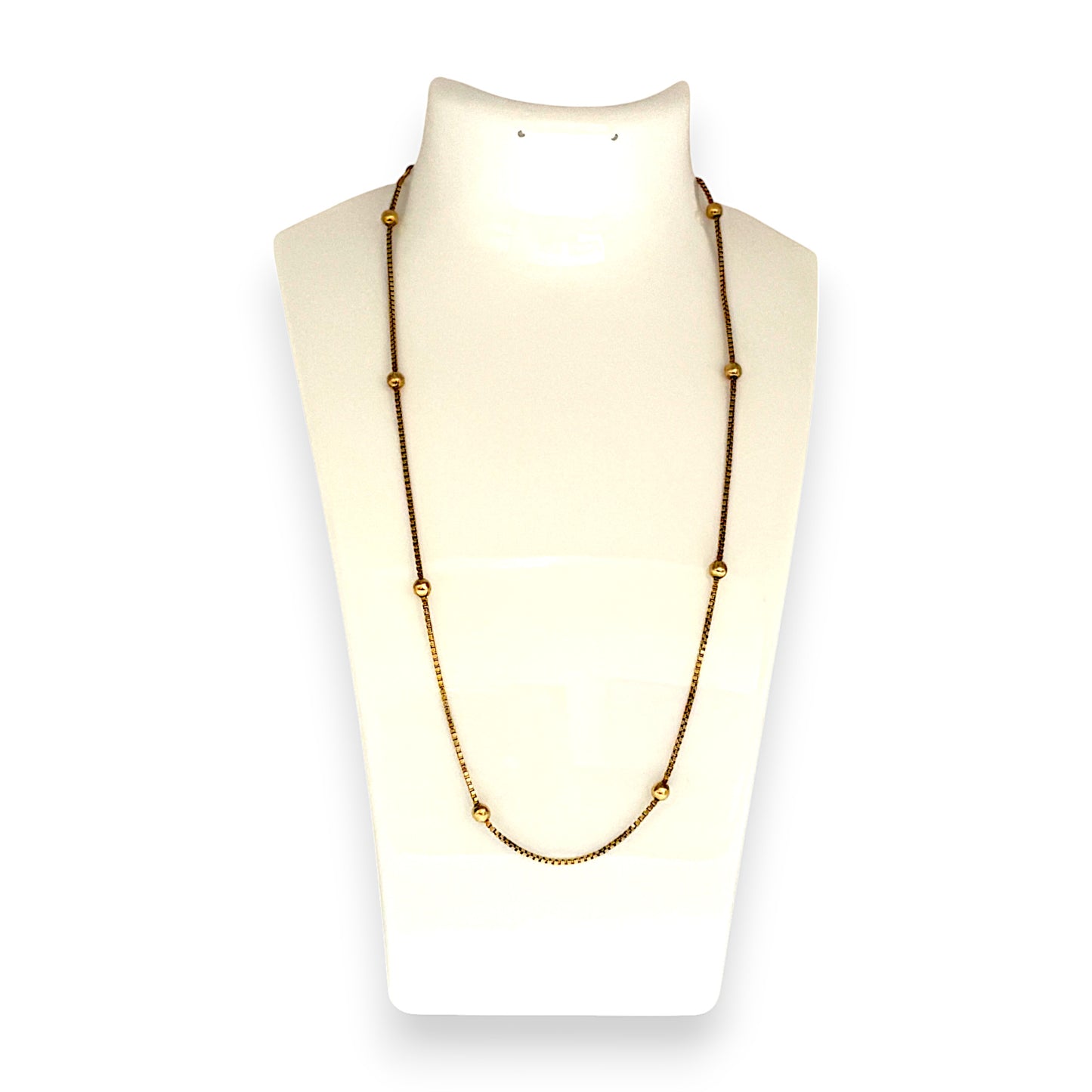 GOLD DEAL | 9ct (9K) Gold Beaded Soft Box Chain Length 44cm