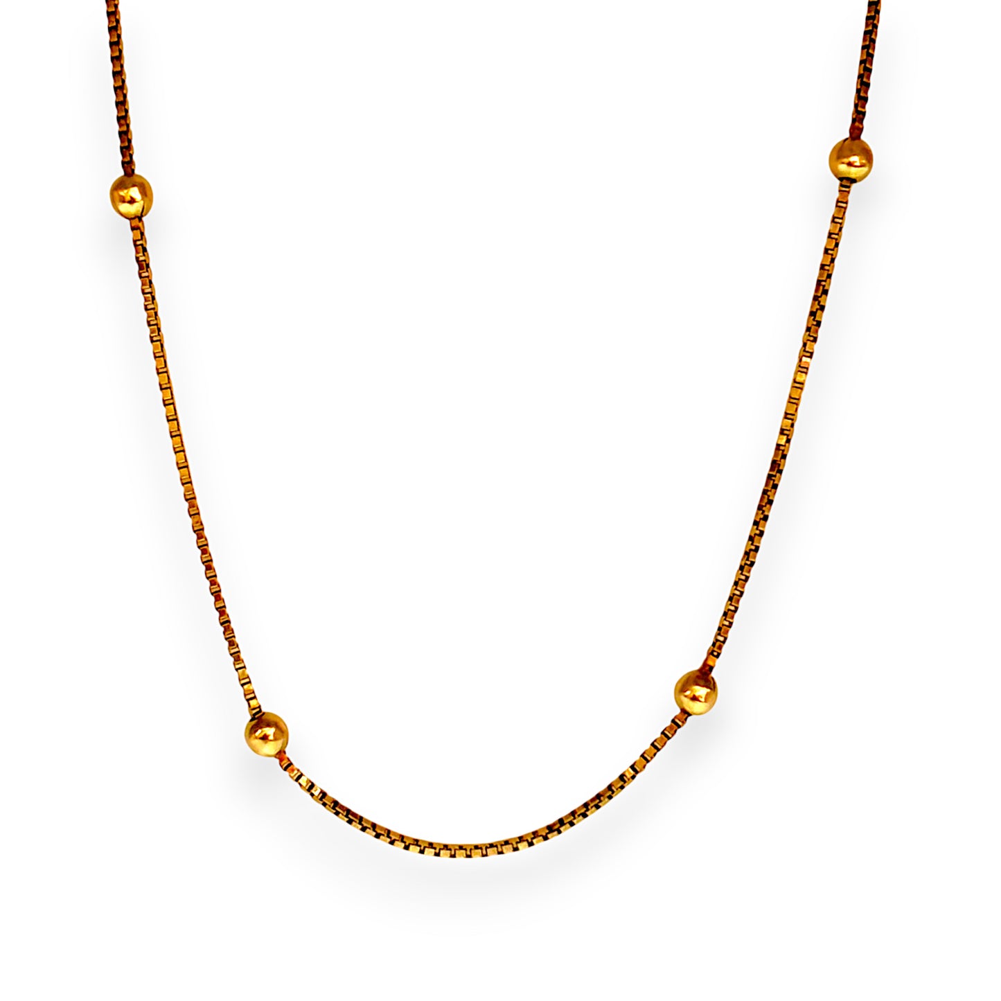 GOLD DEAL | 9ct (9K) Gold Beaded Soft Box Chain Length 44cm