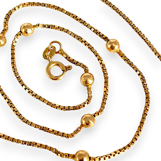 GOLD DEAL | 9ct (9K) Gold Beaded Soft Box Chain Length 44cm