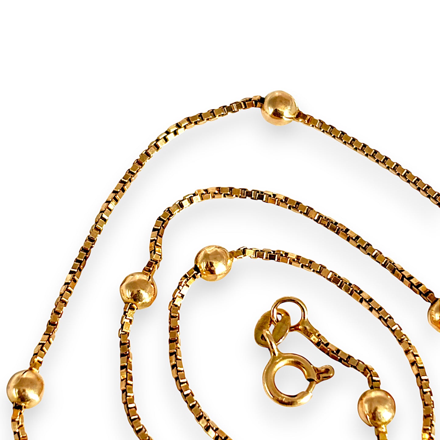 GOLD DEAL | 9ct (9K) Gold Beaded Soft Box Chain Length 44cm