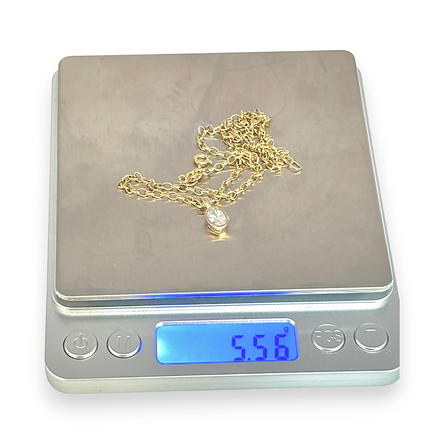 GOLD DEAL | 9ct (9K) Gold Necklace with CZ Oval Pendant