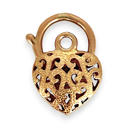 GOLD DEAL | 9ct (9K) Gold Lockheart Lace Filigree Heart Padlock