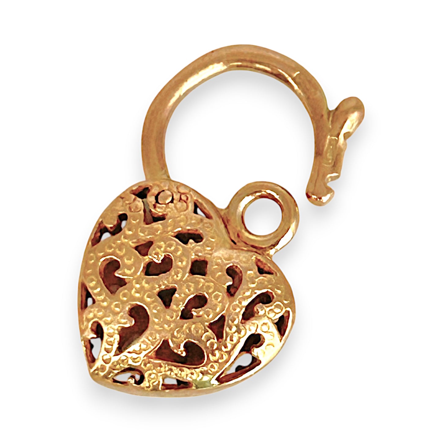 GOLD DEAL | 9ct (9K) Gold Lockheart Lace Filigree Heart Padlock
