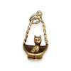 GOLD DEAL | 9ct (9K) Gold Cat in Basket Vintage Charm