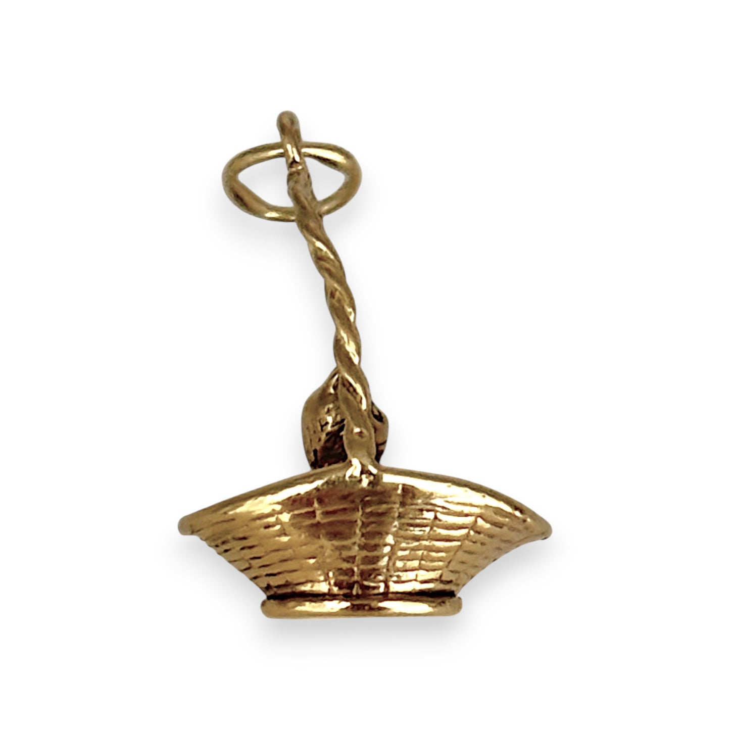 GOLD DEAL | 9ct (9K) Gold Cat in Basket Vintage Charm