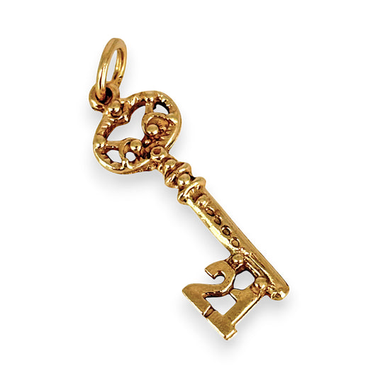 GOLD DEAL | 9ct (9K) Gold Vintage 21st Birthday Charm/Pendant