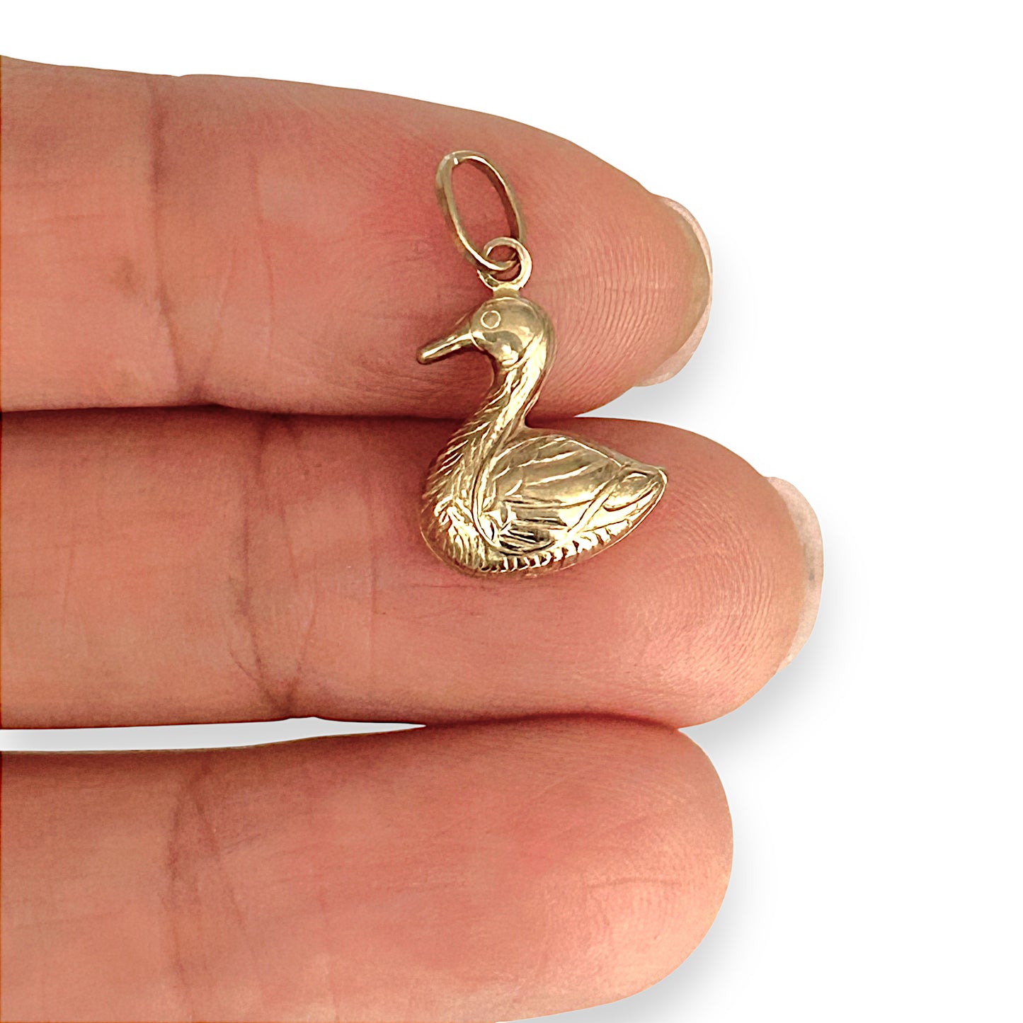 GOLD DEAL | 9K Gold Vintage Swan Charm / Pendant