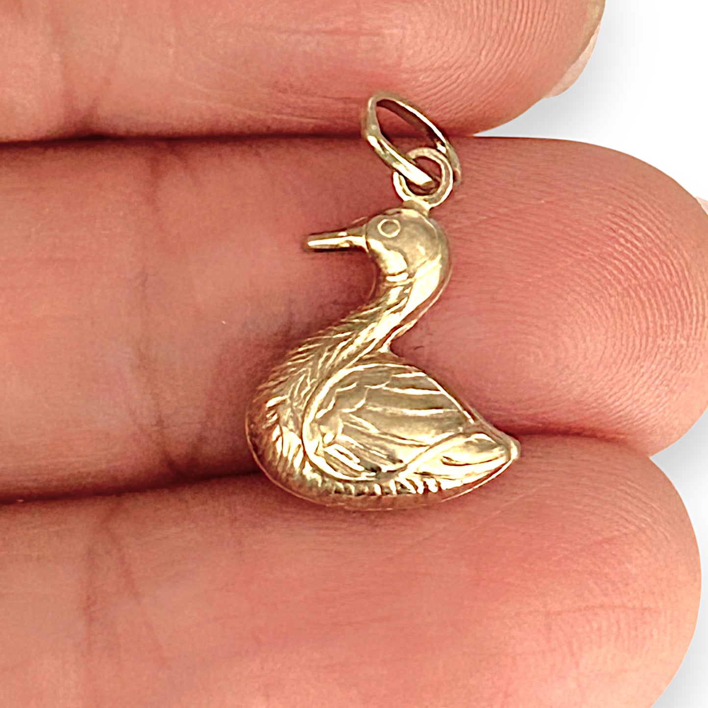 GOLD DEAL | 9K Gold Vintage Swan Charm / Pendant