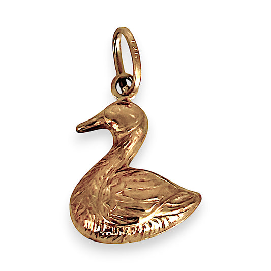 GOLD DEAL | 9K Gold Vintage Swan Charm / Pendant