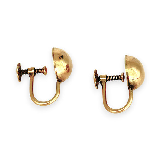 GOLD DEAL | 9ct (9K) Gold Half Dome Screw Back Earrings
